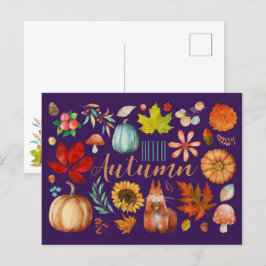 Hallo Herbst Postkarte