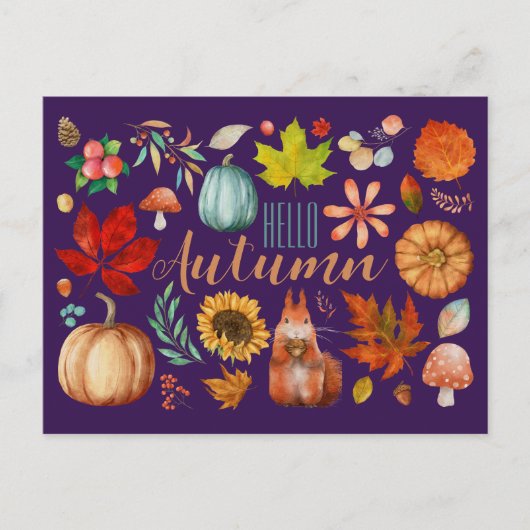 Hallo Herbst Postkarte (Vorderseite)