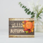 Hallo Herbst Postkarte (Stehend Vorderseite)