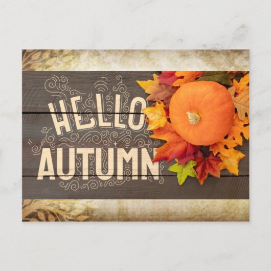 Hallo Herbst Postkarte (Vorderseite)