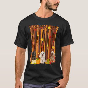 Hallo Herbst Pudel Ahornblatt Herbst Kürbis Männer T-Shirt