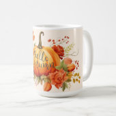 Hallo Herbst Pumpkin Blumenfall Kaffeetasse (VorderseiteRechts)