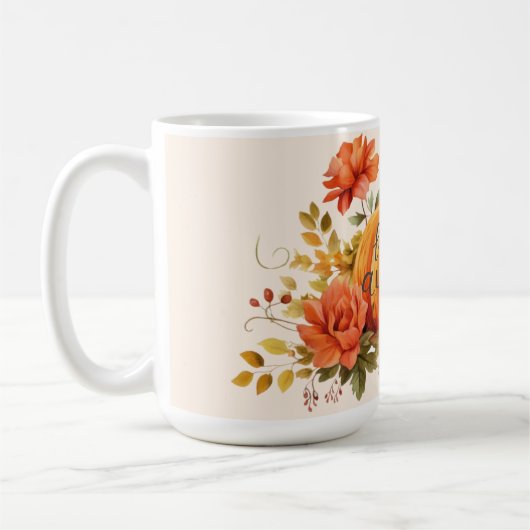 Hallo Herbst Pumpkin Blumenfall Kaffeetasse (Links)