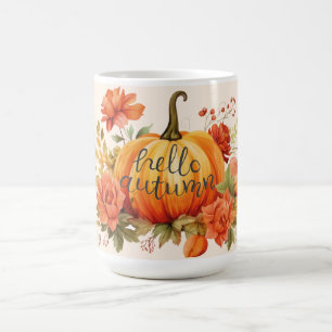 Hallo Herbst Pumpkin Blumenfall Kaffeetasse