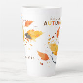 Hallo Herbst Rückgang in Liebe Wasserfarbe Blätter Milchtasse (Vorderseite)
