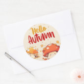 Hallo Herbst Runder Aufkleber (Umschlag)