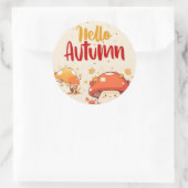 Hallo Herbst Runder Aufkleber (Tasche)