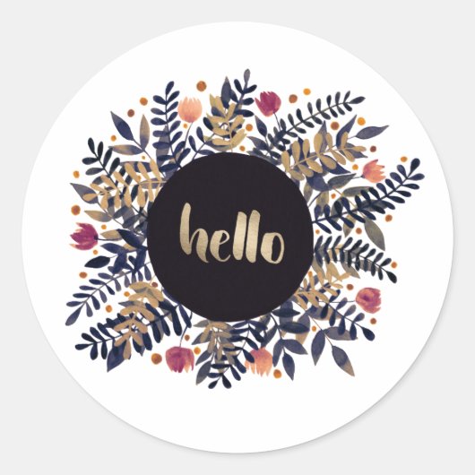 Hallo Herbst Runder Aufkleber (Vorderseite)