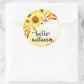 Hallo Herbst Runder Aufkleber (Tasche)