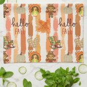 Hallo Herbst Rustikale Patchwork Orange Blätter St Geschirrtuch (Gefaltet)