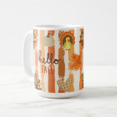 Hallo Herbst Rustikale Patchwork Orange Blätter St Kaffeetasse (Vorderseite Links)