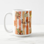 Hallo Herbst Rustikale Patchwork Orange Blätter St Kaffeetasse (Links)