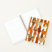 Hallo Herbst Rustikale Patchwork Orange Blätter St Notizblock (Innenseite)