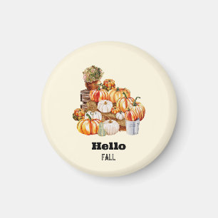 Hallo Herbst Rustikale Pumpkins und Country Herbst Magnet