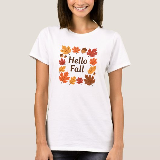 Hallo Herbst - Rustikaler Herbst lässt Niedlich fa T-Shirt (Vorderseite)