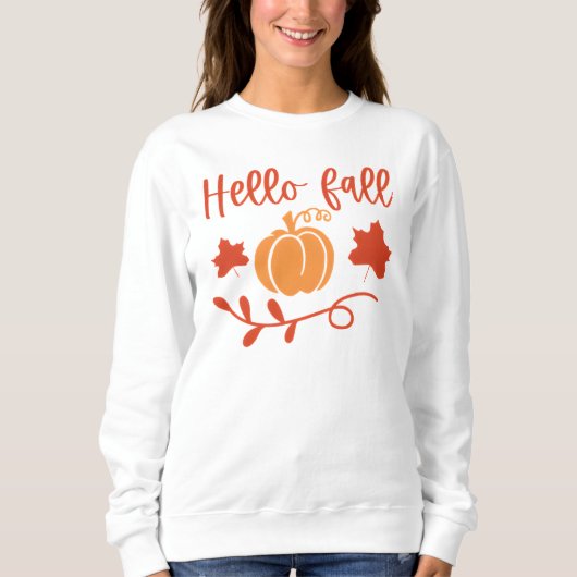 Hallo Herbst Saison Floral Pumpkin Herbst Sweatshirt (Vorderseite)