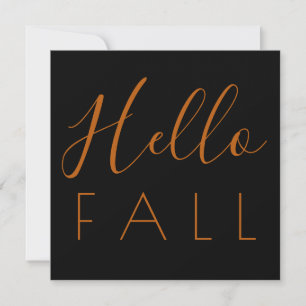 Hallo Herbst Schwarze Minimalistische Typografie H Mitteilungskarte