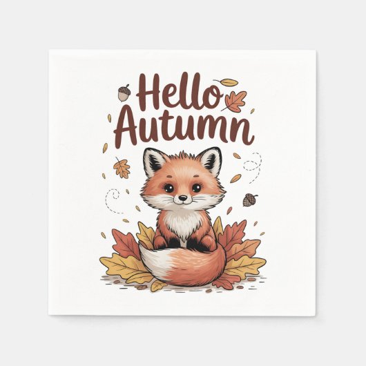 Hallo Herbst Serviette (Vorderseite)