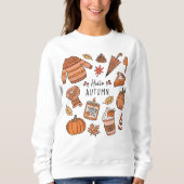 Hallo Herbst Shirt, Fall Vibes, Retro Doodle Sweatshirt (Vorderseite)