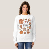 Hallo Herbst Shirt, Fall Vibes, Retro Doodle Sweatshirt (Vorne ganz)