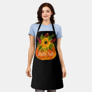 Hallo Herbst Sonnenblumen Kürbis Herbst Rustikal Schürze