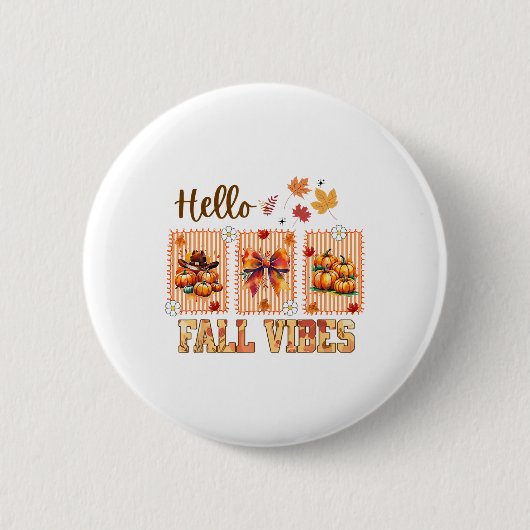 Hallo Herbst Stimmung Coquette Schleife Kürbis Gew Button (Vorderseite)