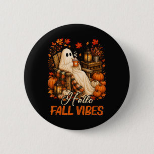Hallo Herbst Stimmung Geist Süßer Herbst Kürbis Button