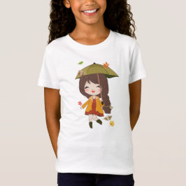 Hallo Herbst T - Shirt Mädchen fallen Thema T - Sh