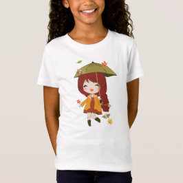 Hallo Herbst T - Shirt Mädchen fallen Thema T - Sh