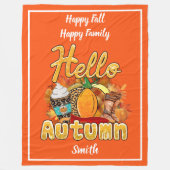 Hallo Herbst Text und Farbe anpassen Fleecedecke (Vorderseite)