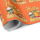 Hallo Herbst Text und Farbe anpassen Geschenkpapier (Rolleneckpunkt)