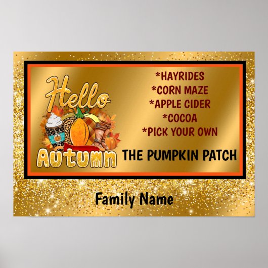 Hallo Herbst Text und Farbe anpassen Poster (Vorne)