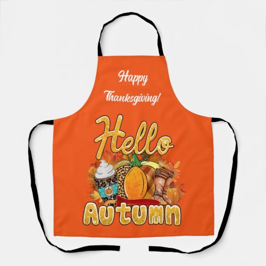 Hallo Herbst Text und Farbe anpassen Schürze (Vorderseite)