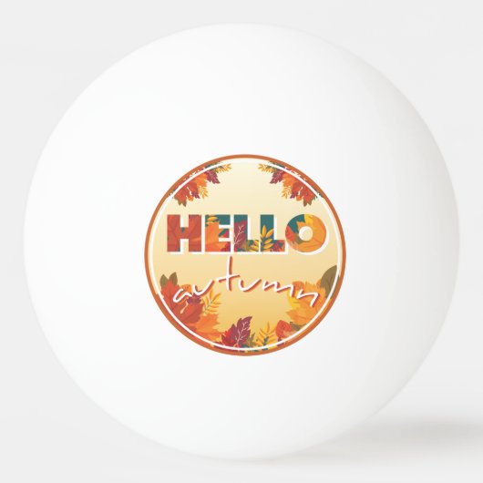Hallo Herbst Tischtennisball (Vorderseite)