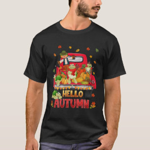 Hallo Herbst Turtle Erntedank Pumpkin Mapl T-Shirt