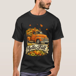 Hallo Herbst Vintage Kürbis LKW T-Shirt