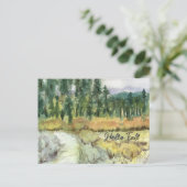 Hallo Herbst Wanderweg Berg Landschaftswald Postkarte (Stehend Vorderseite)