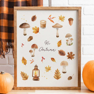 Hallo Herbst-Wandkunst – Gemütlicher Herbst-Druck Poster