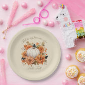 Hallo Herbst Wasserfarbe Wildblumen Blätter Herbst Pappteller (Party)