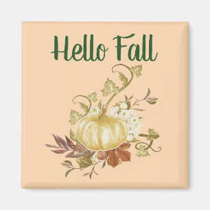 Hallo Herbst-Wasserfarben-Kürbis-Küchenmagnet Magnet
