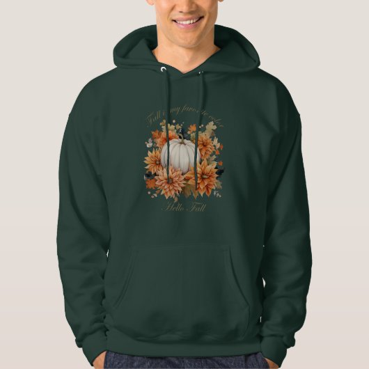 Hallo Herbst Wasserfarben Wildblumen Herbstblätter Hoodie (Vorderseite)