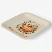 Hallo Herbst Wasserfarben Wildblumen Herbstblätter Pappteller (Gewinkelt)