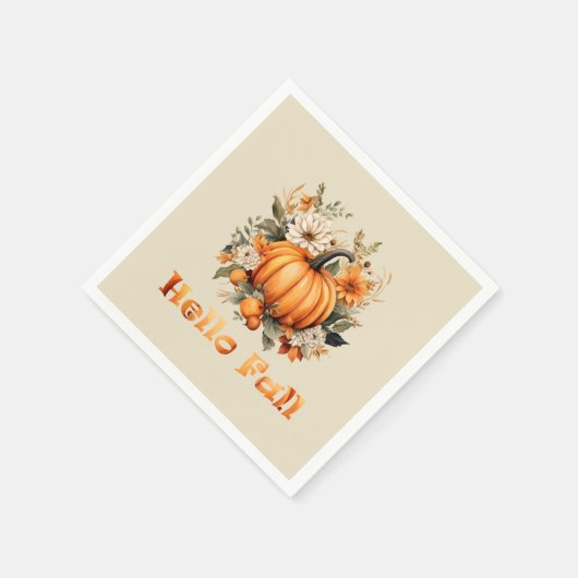 Hallo Herbst Wasserfarben Wildblumen Herbstblätter Serviette (Ecke)