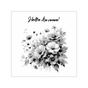 Hallo Herbst Wild Rose Gold Glitzer Blume Permastempel
