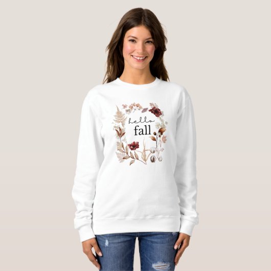Hallo Herbst Wildblume und Herbstleaves Sweatshirt (Vorne ganz)
