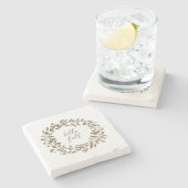 Hallo Herbst Willkommene Herbstdekor Steinuntersetzer (Seitenansicht)