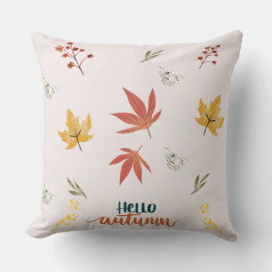 Hallo Herbst-Wurfkissen – Botanische Herbstblätter Kissen