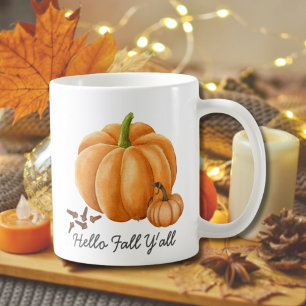 Hallo Herbst Y'all Pumpkin Gewürz Gemütlicher Herb Kaffeetasse