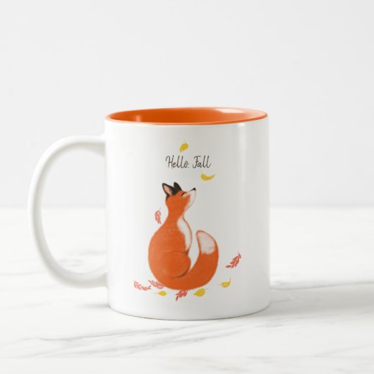 Hallo, Herbst Zweifarbige Tasse (Links)