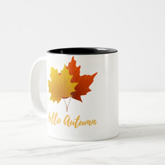 Hallo Herbst Zweifarbige Tasse (Vorderseite Links)
